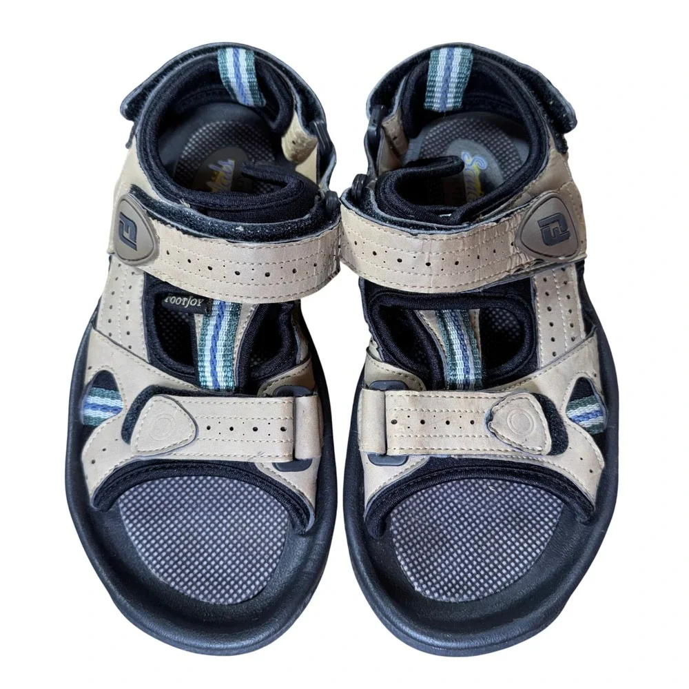 FootJoy Golf Sandals Mens 6 M Tan Brown Adjustable Straps 48786 Spikeless